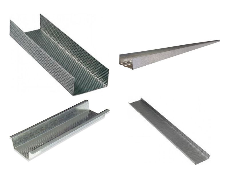 Metal studs, track and MF ceiling sections